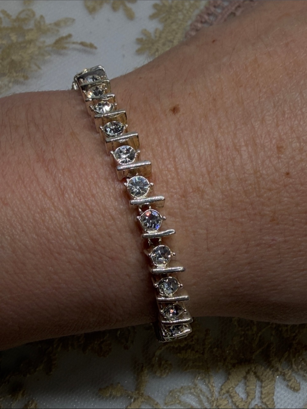 Vintage 925 Sterling Silver CZ Tennis Bracelet Classic 80s Statement Jewelry